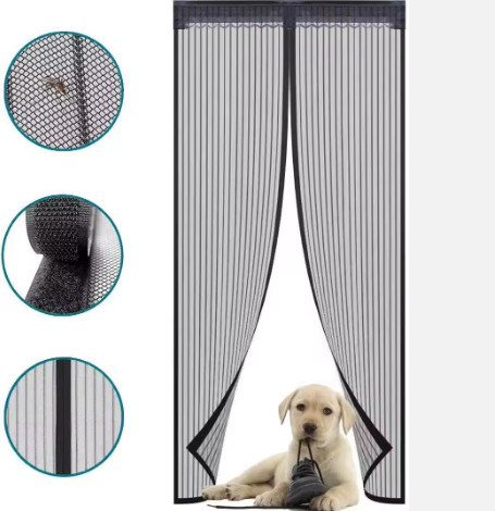 Easy Access and Bug Protection with Magnetic Mesh Door Curtain